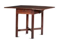 A Chippendale Figured Mahogany X-Form Stretcher Base Pembroke Table