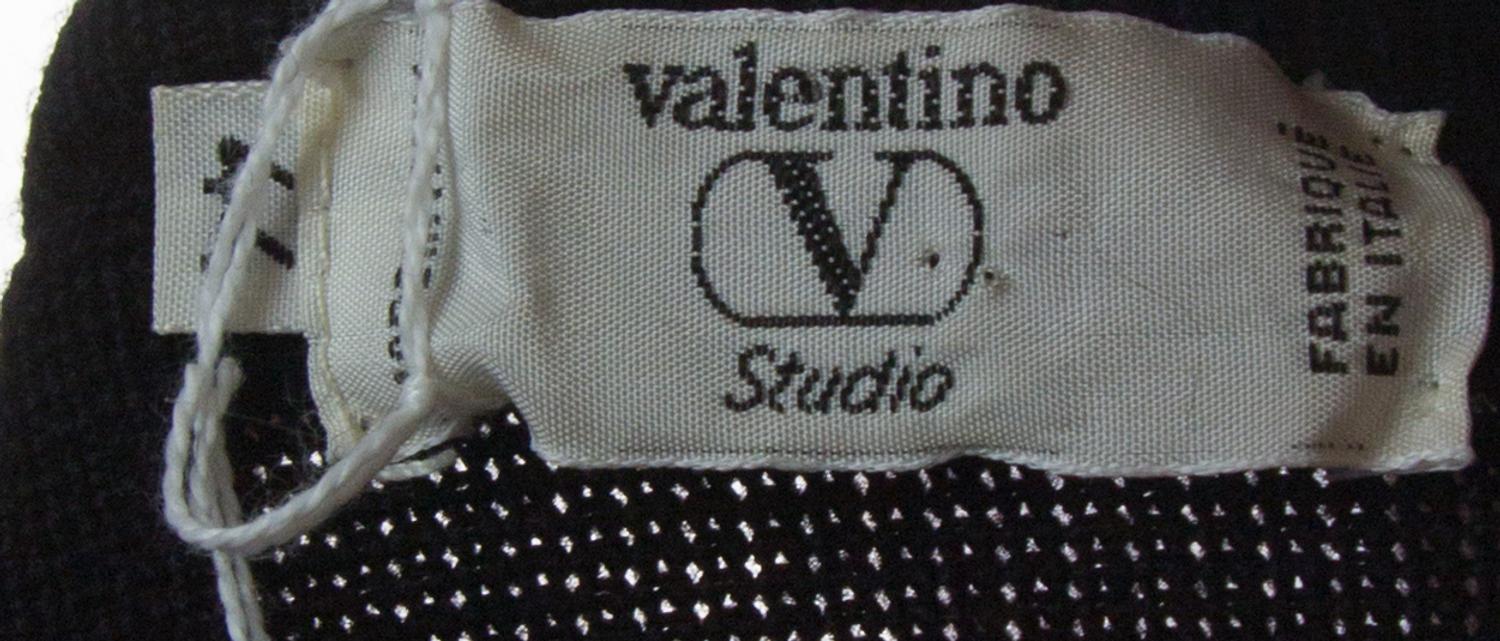 A Valentino Black and Tan Wool Patterned Cardigan, Size 44.