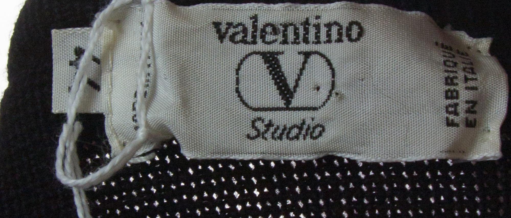 A Valentino Black and Tan Wool Patterned Cardigan, Size 44.
