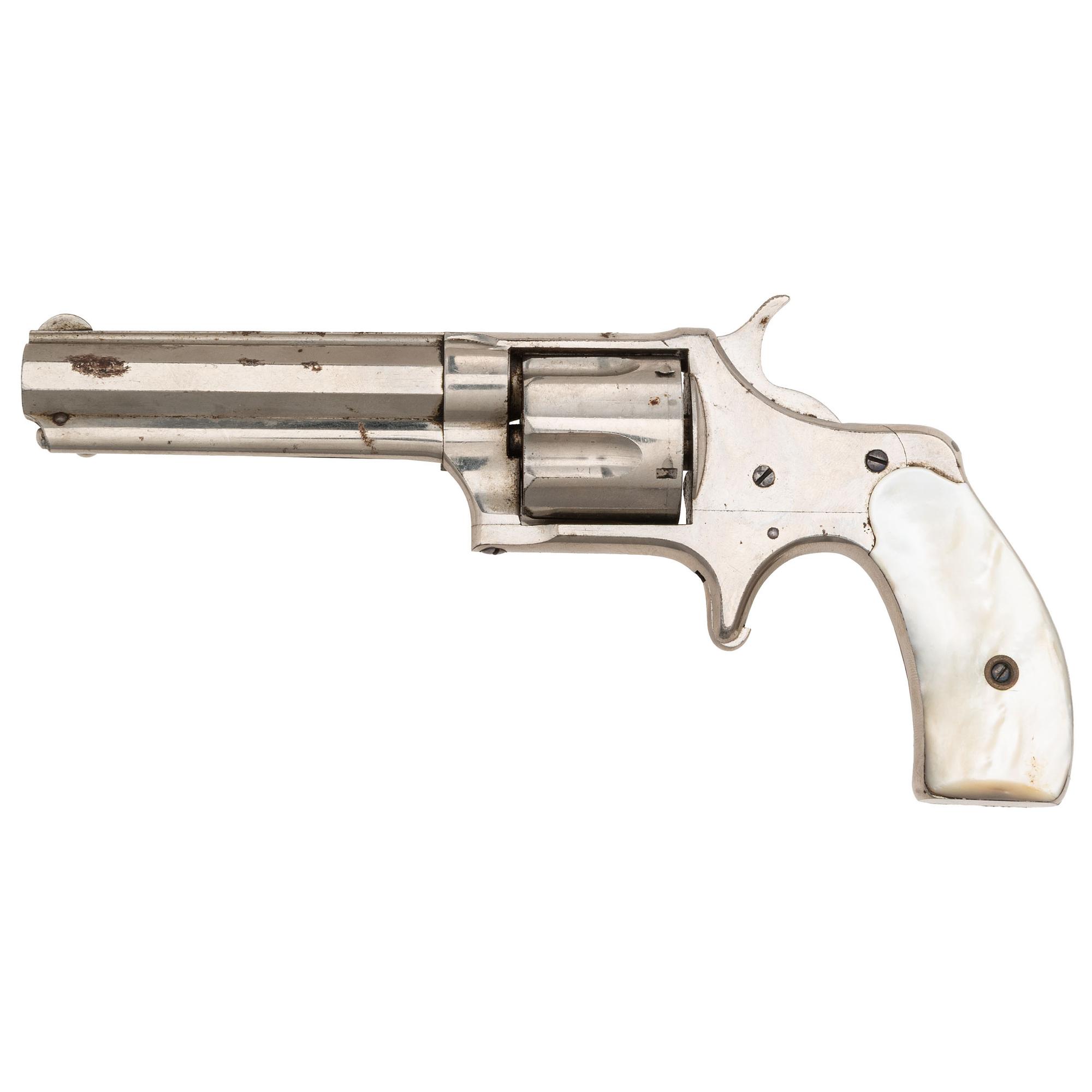 Nickel Remington New Model No. 3 Smoot .38RF with Mother Pearl Grips