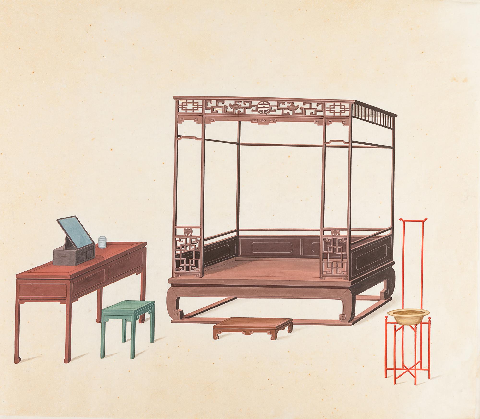 Two Export Drawings of Traditional Interior Design