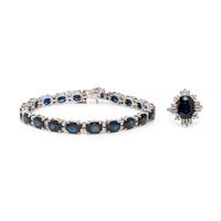 SAPPHIRE AND DIAMOND AND BRACELET AND RING