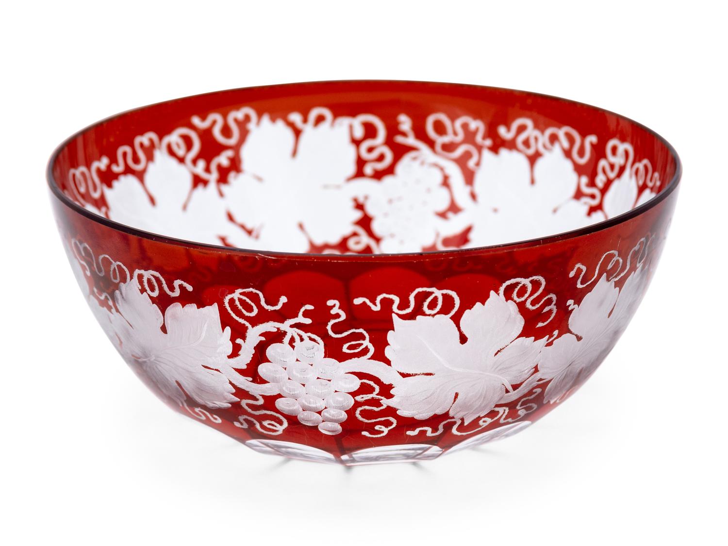 A Set of Bohemian Cut-to-Clear Glass Tableware