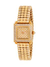 CARTIER, 18K YELLOW GOLD AND DIAMOND WRISTWATCH