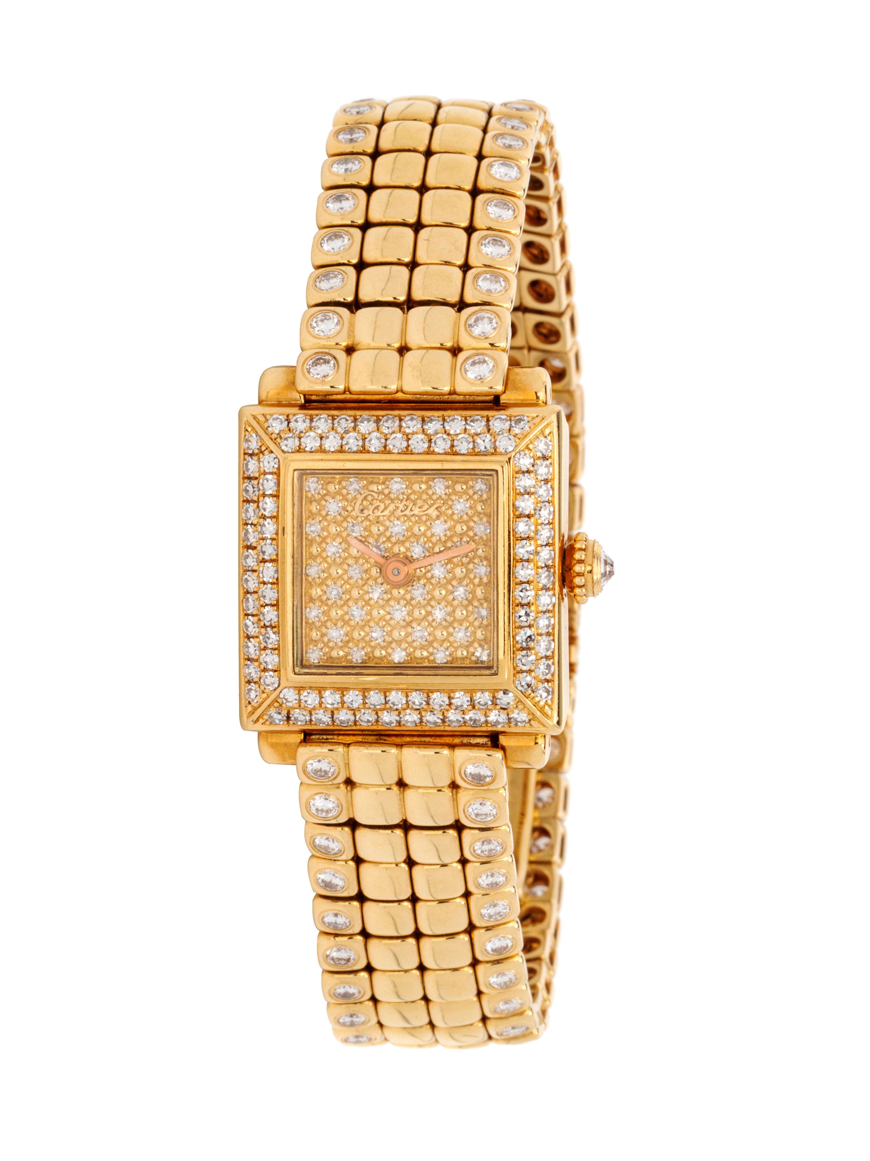 CARTIER, 18K YELLOW GOLD AND DIAMOND WRISTWATCH