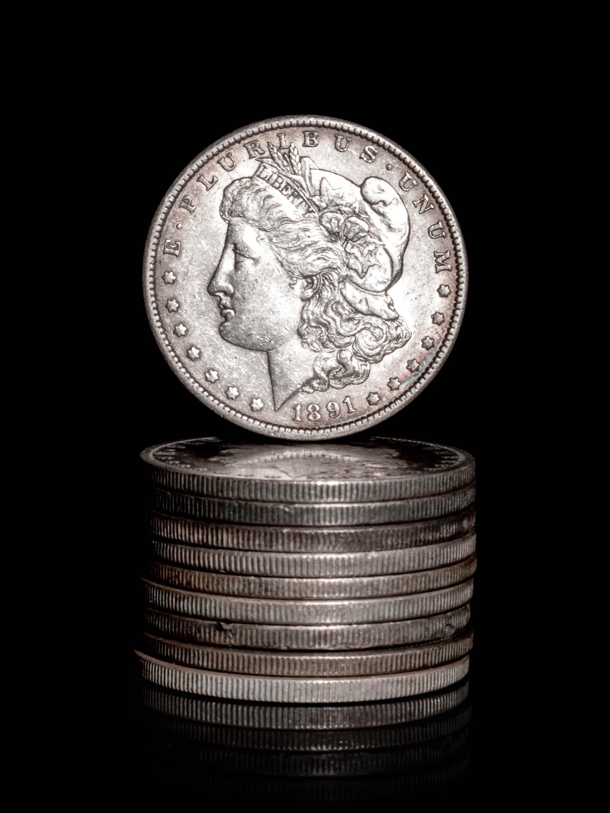 A Group of Ten United States Morgan $1 Coins