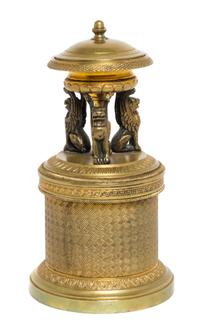 A Continental Gilt Bronze Inkwell Height 4 inches. — 19TH CENTURY