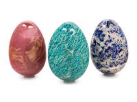 A Collection of Sixty-Six Russian Hardstone and Semi-Precious Stone Eggs