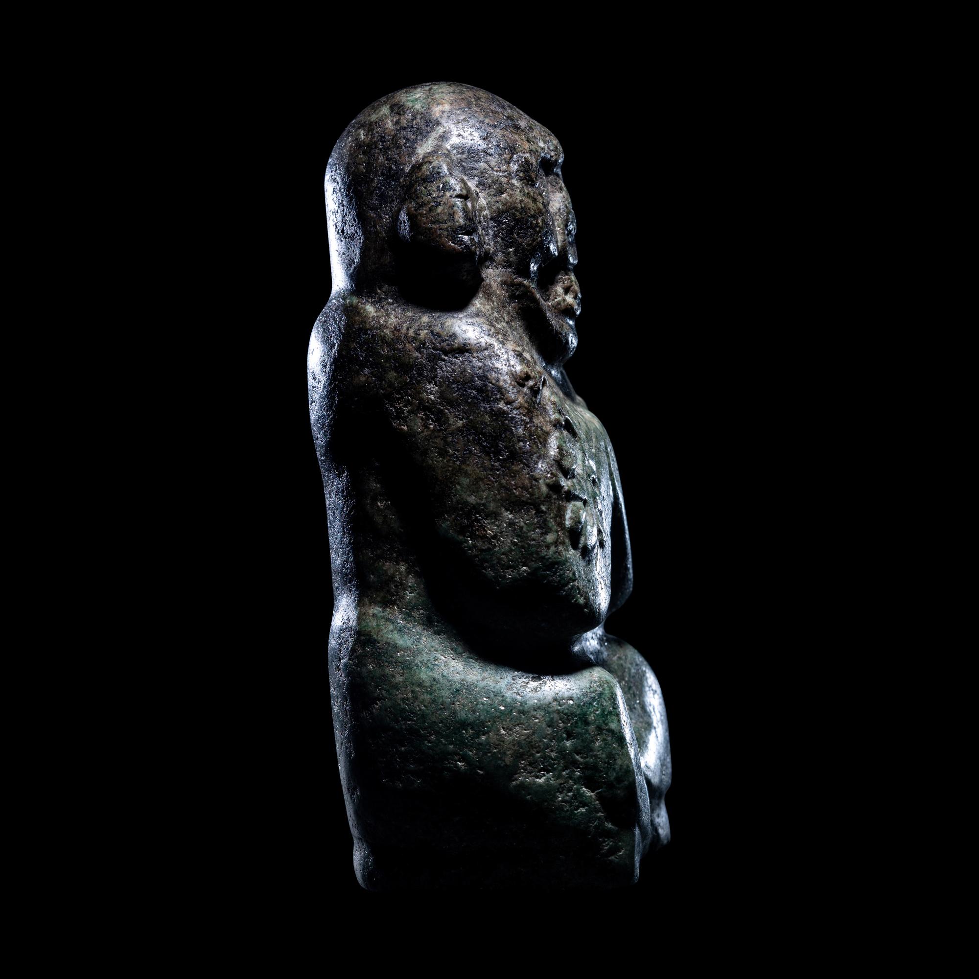 An Early Maya Stone Seated Deity
