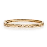 Pair of Diamond and Yellow Gold Bangle Bracelets