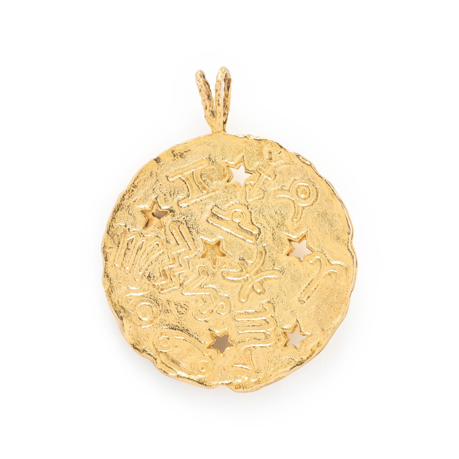 YELLOW GOLD ARIES ZODIAC PENDANT