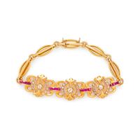 YELLOW GOLD, DIAMOND AND RUBY BRACELET