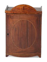 A Regency Inlaid Mahogany Bowfront Collector's Cabinet