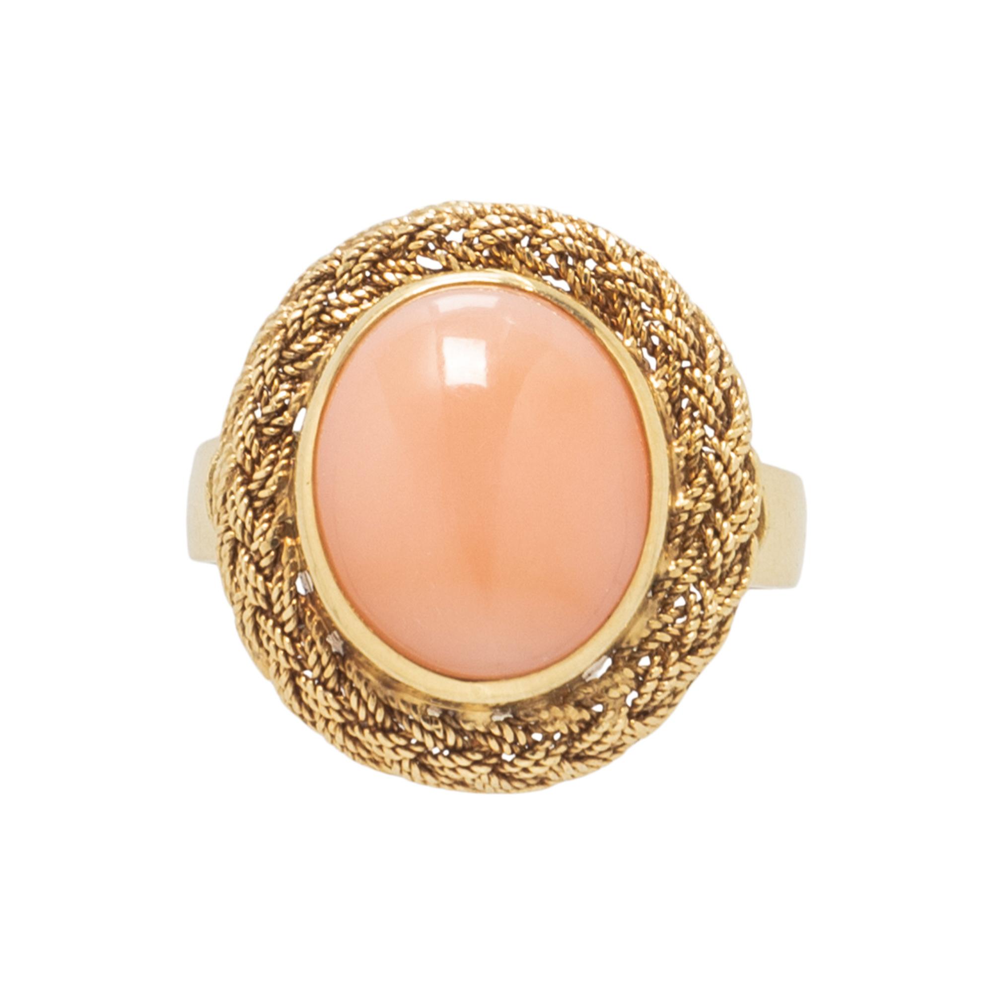 CORAL NECKLACE AND ORANGE STONE RING