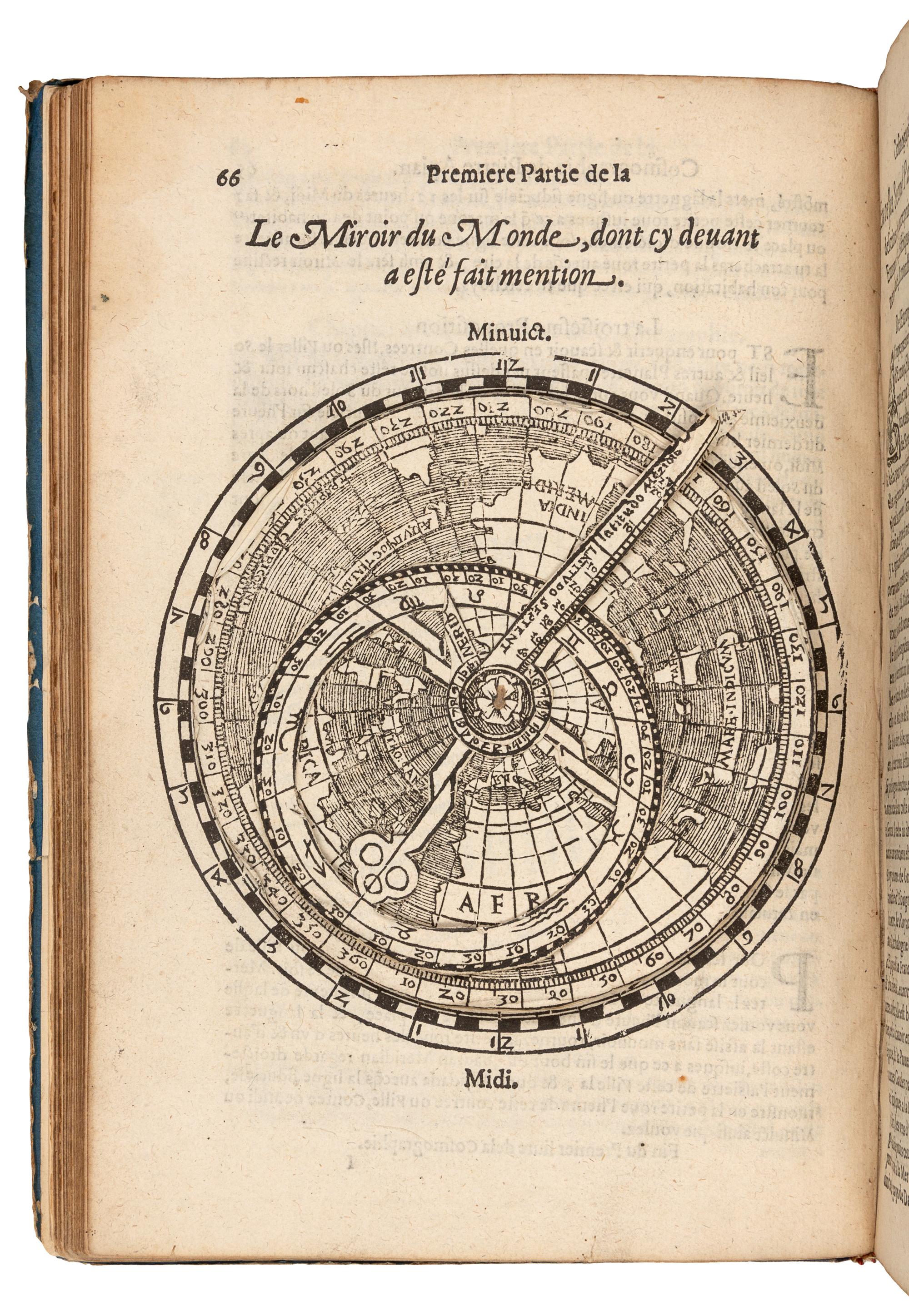 APIANUS, Petrus (1495-1522). Cosmographie, ou description des quatre parties du Monde... Corrigee & augmentee par Gemma Frison. Antwerp: Jean Bellere, 1581.