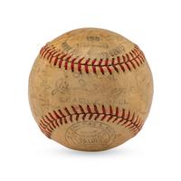 A 1938 World Series Champions New York Yankees Team Signed Autograph Baseball Featuring Lou Gehrig (Beckett Authentication Services Letter of Authenticity)
