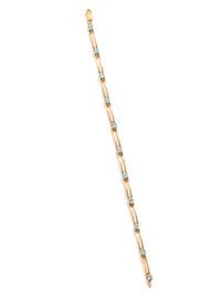 YELLOW GOLD AND BLUE TOPAZ BRACELET