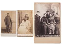 [EARLY PHOTOGRAPHY]. A group of 4 photographs featuring African American subjects, incl. CDV of African American woman posed with white child and couple embracing.