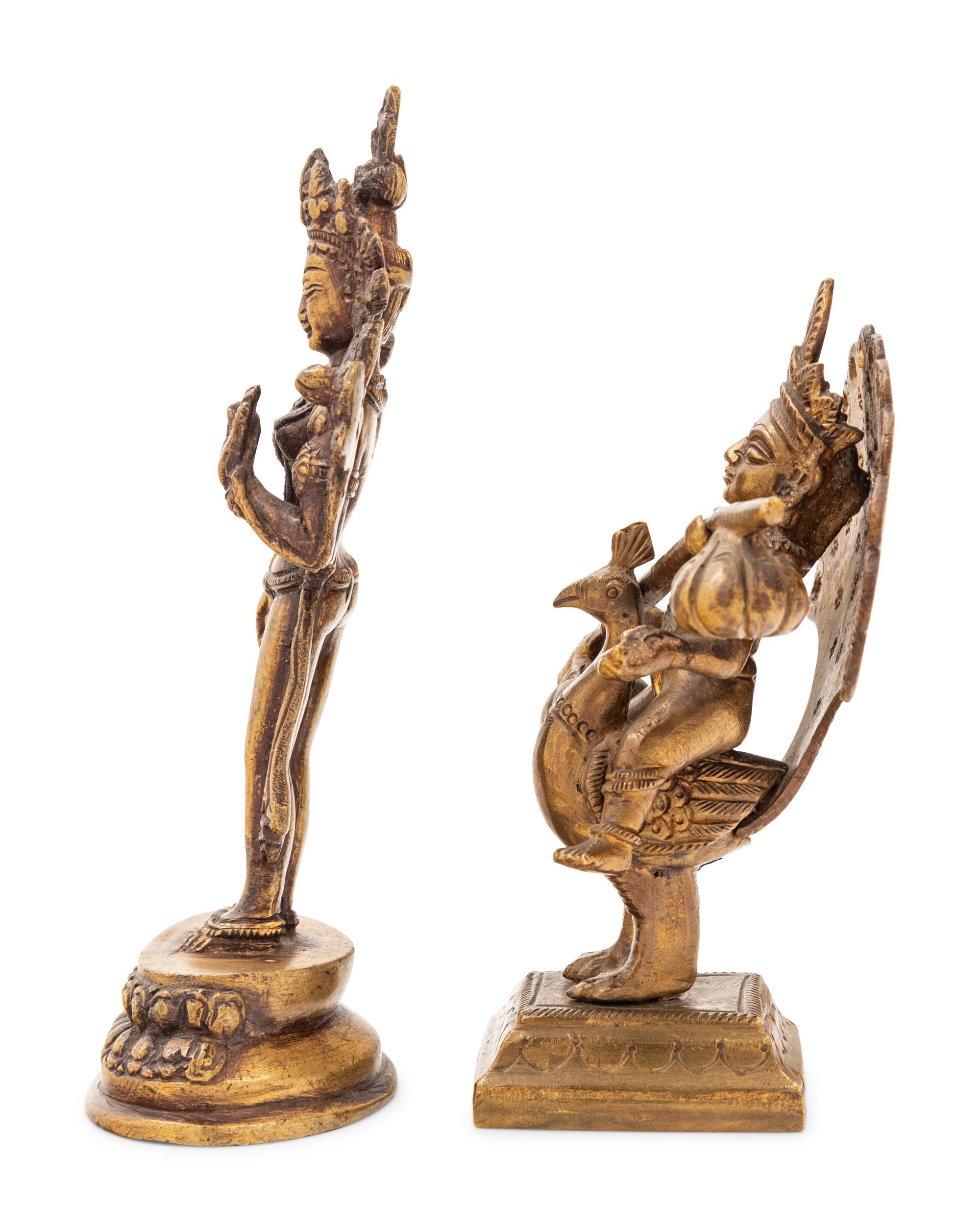 Two Himalayan Gilt Bronze Figures