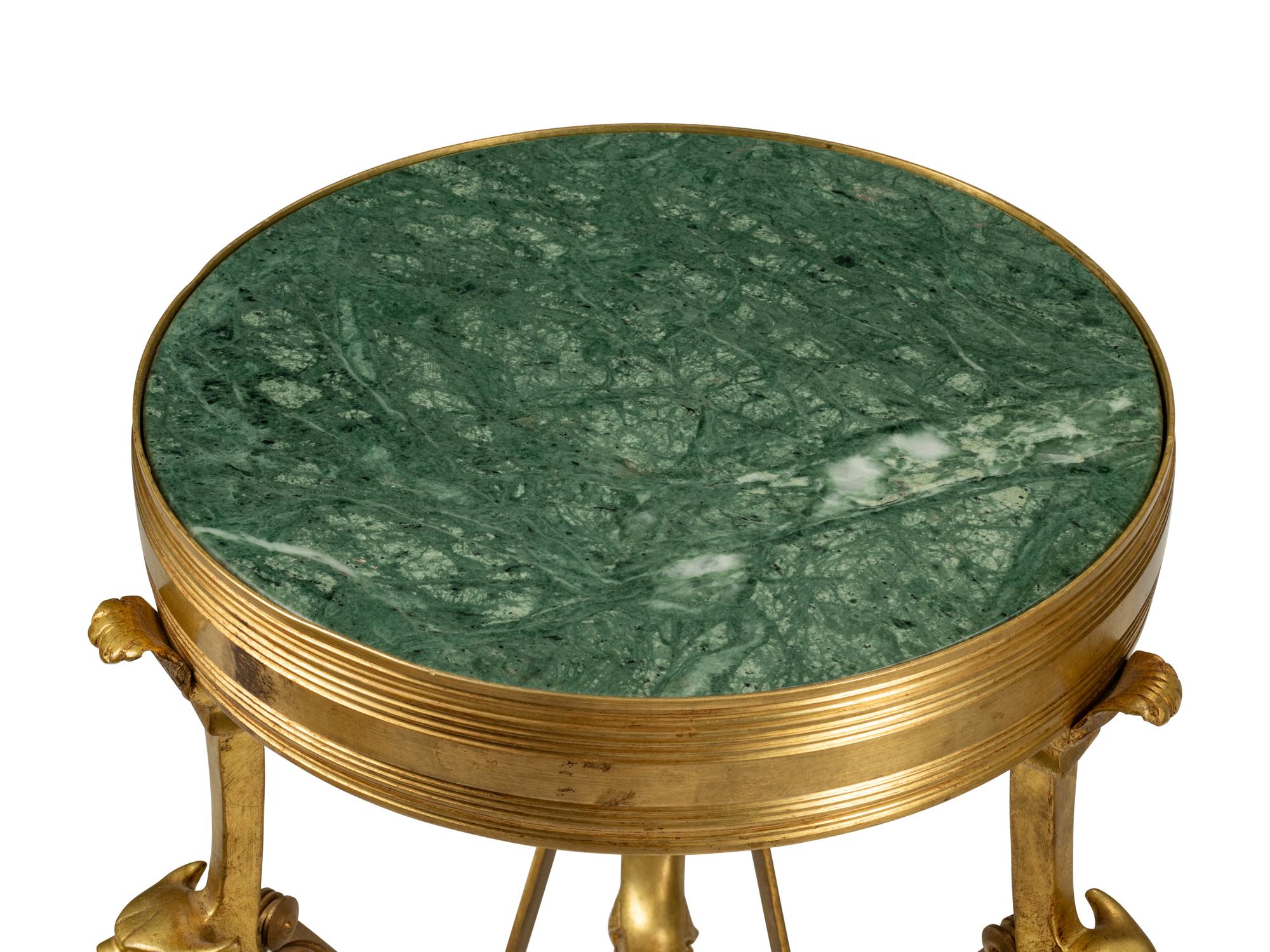A Pair of Continental Neoclassical Gilt Bronze and Marble Stands