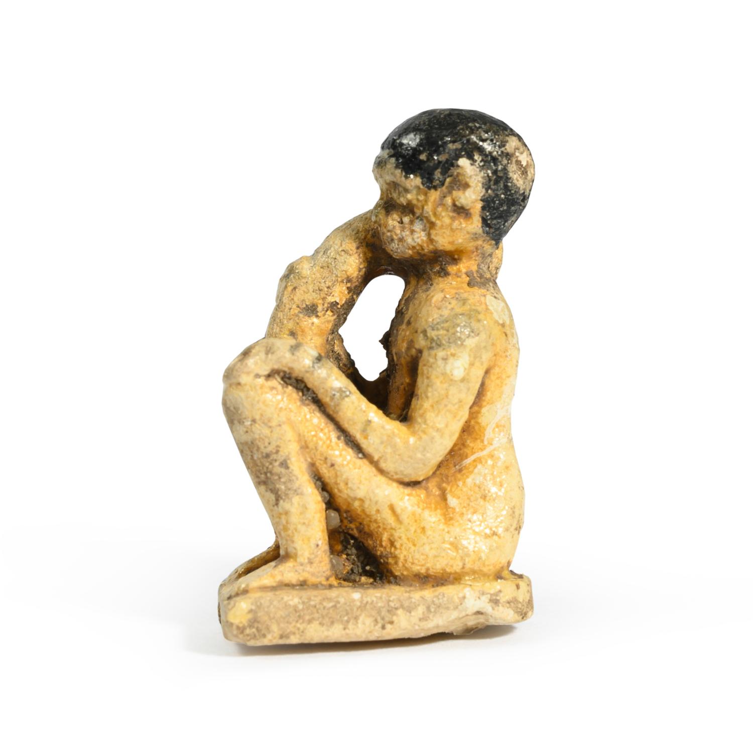 An Egyptian Two-Tone Faience Eroticon