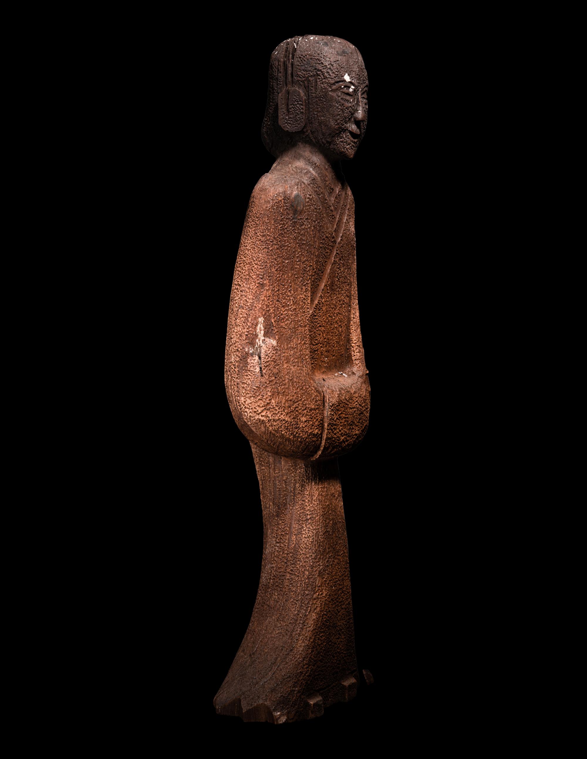 Two Chinese Wood Figures