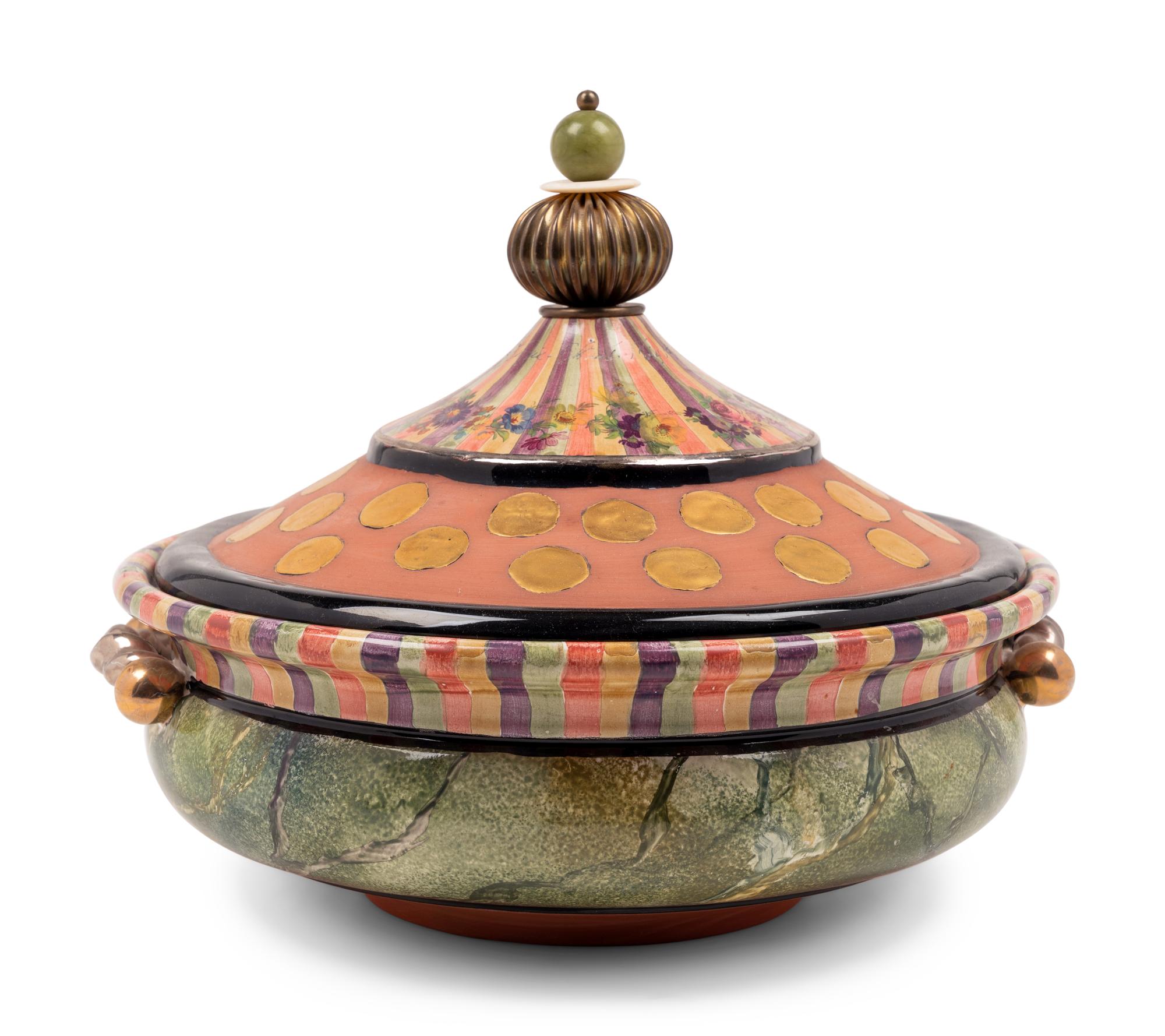 A Mackenzie Childs Terracotta Tureen
