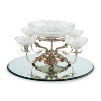 An English Silver-Plate and Cut Glass Epergne