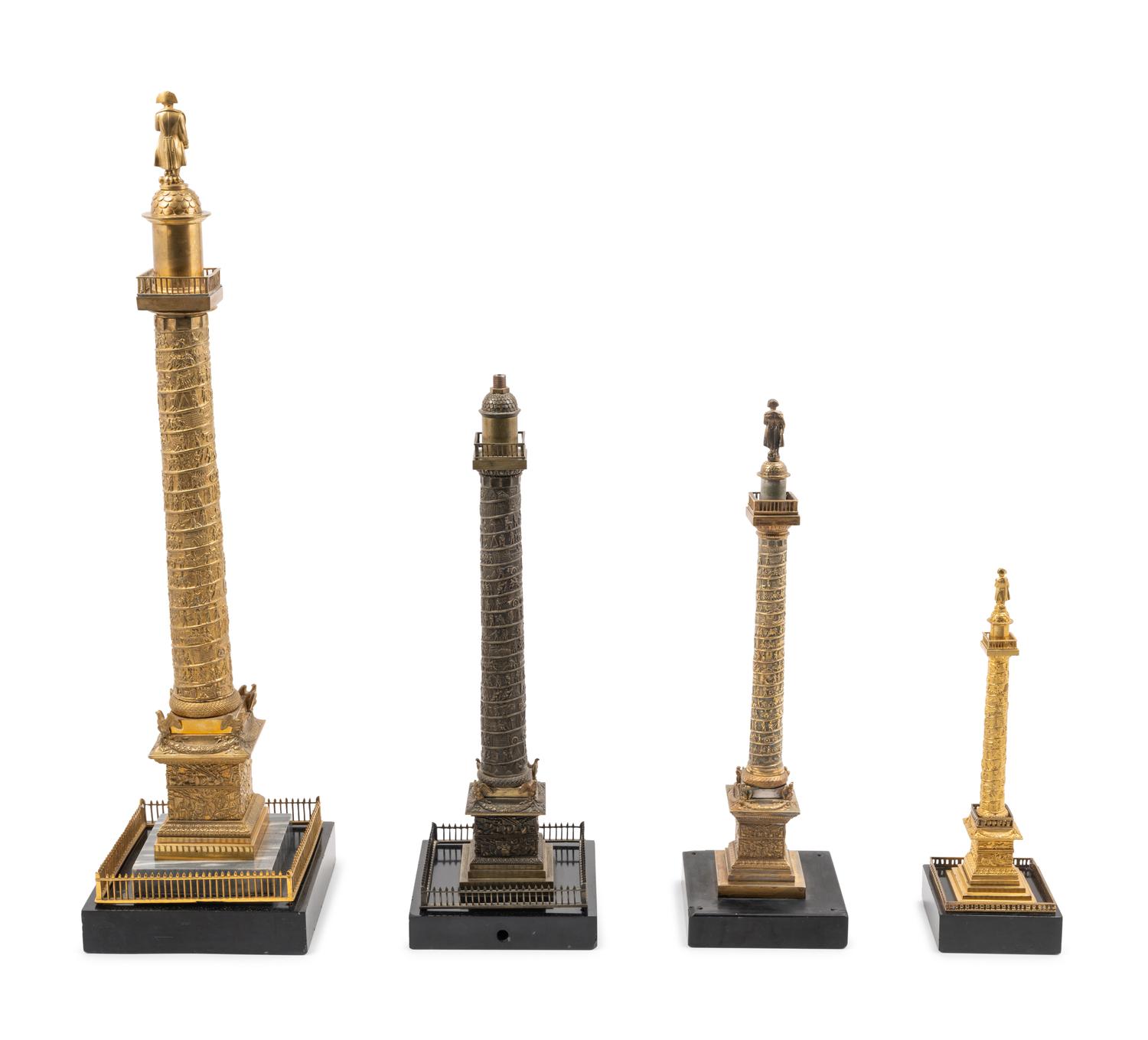 Four Bronze Models of the Colonne Vendôme