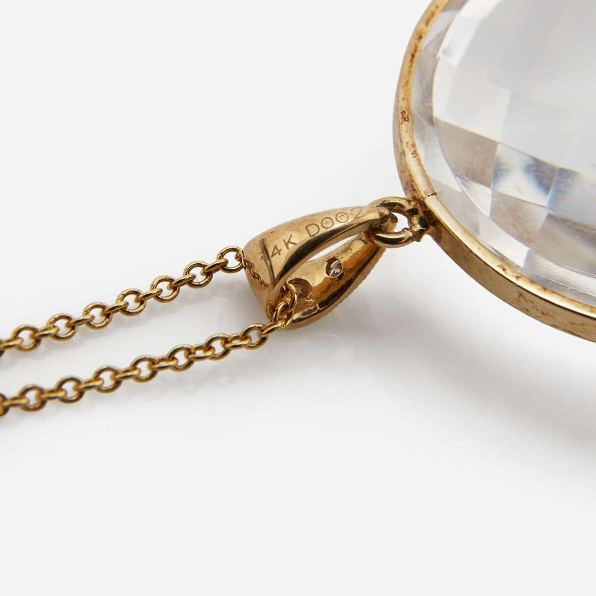 A 14K Yellow Gold and Rock Crystal Suite
