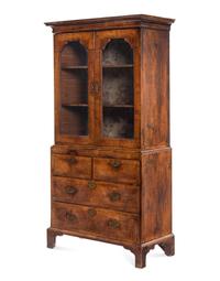 A George II Burl Walnut Bookcase