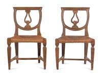 A Pair of Italian Rush-Seat Child's Chairs