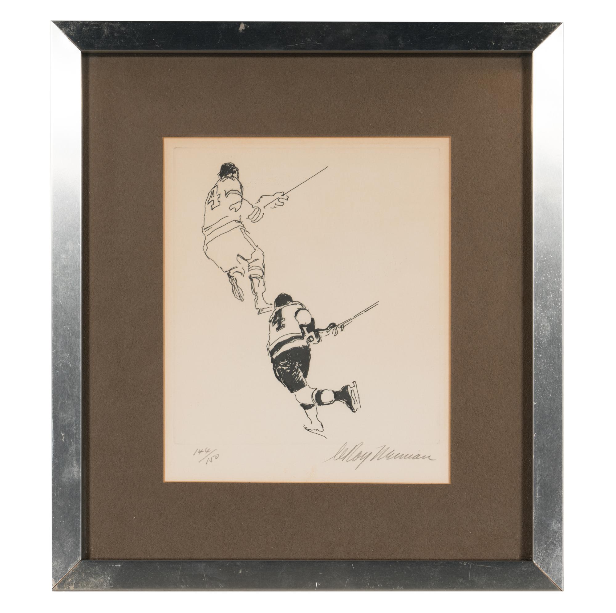 A 1972 LeRoy Neiman Bobby Orr "A Study of 4" Numbered Serigraph