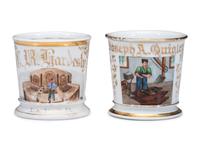 Two Porcelain Occupational Shaving Mugs