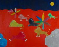 Henri Hecht Maik, (French, b. 1922), Lions, 1977