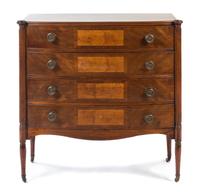A Federal Mahogany Chest of Drawers Height 38 3/4 x width 39 1/4 x 18 1/2 inches (open). — 18TH/19TH CENTURY
