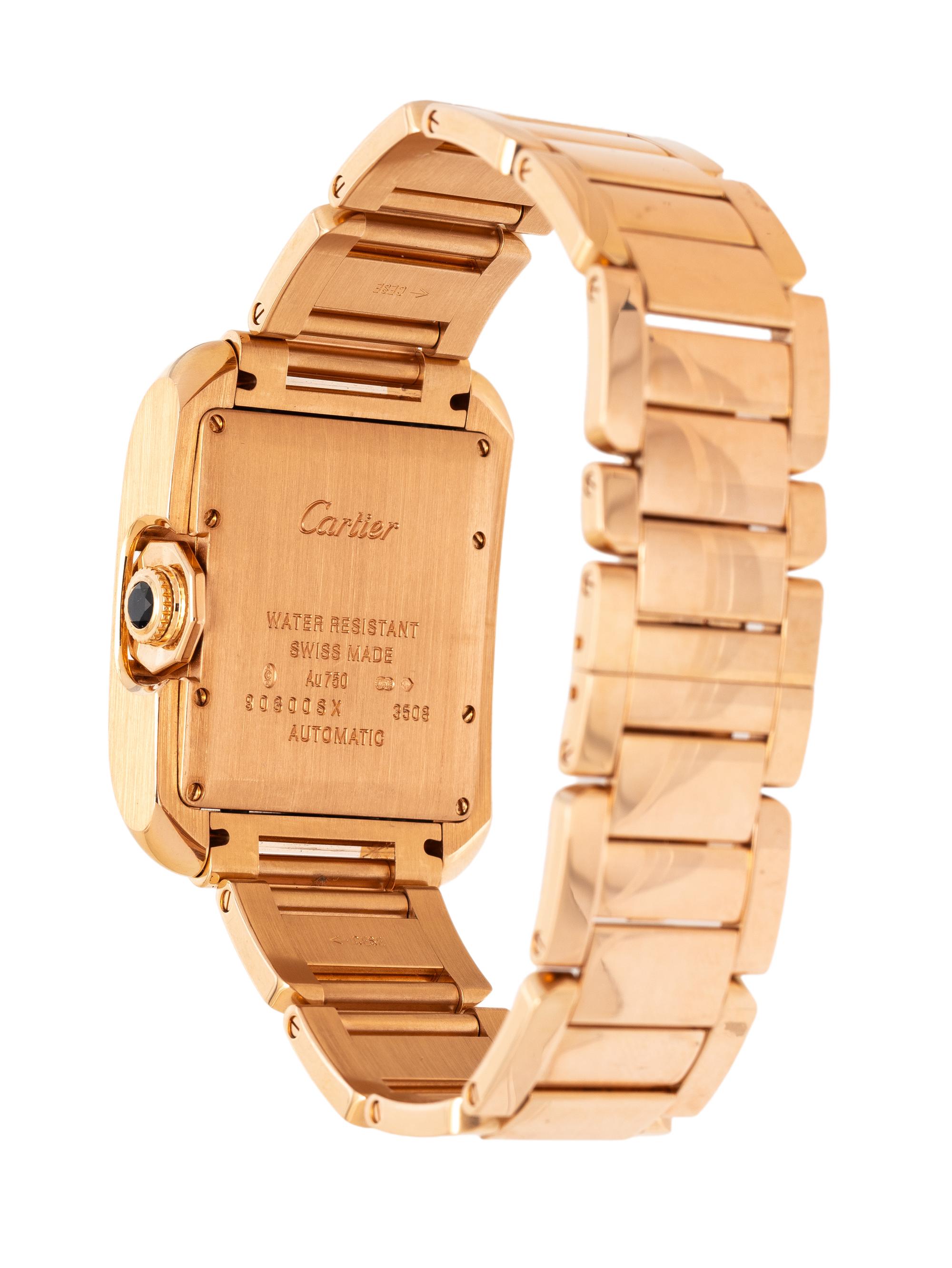 CARTIER, REF. 3508 18K ROSE GOLD 'TANK ANGLAISE' AUTOMATIC DATE WATCH, BOX & BOOKLETS