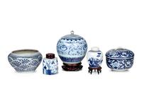 A Group of Blue and White Porcelain Articles