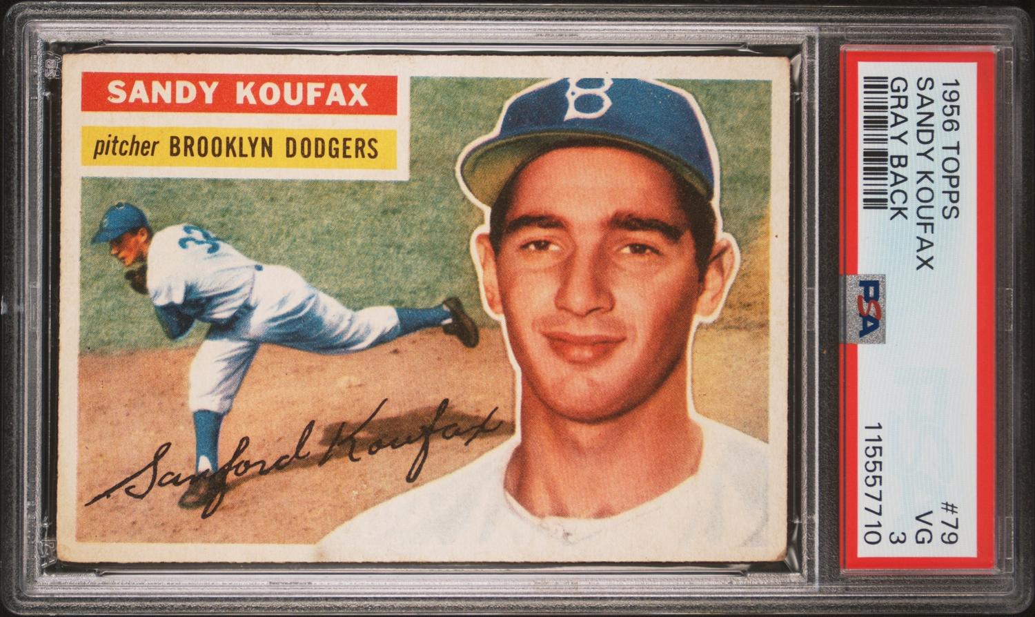 A 1956 Topps Sandy Koufax Baseball Card No. 79 (PSA 3 VG) from The Collection of David Eisenhower
