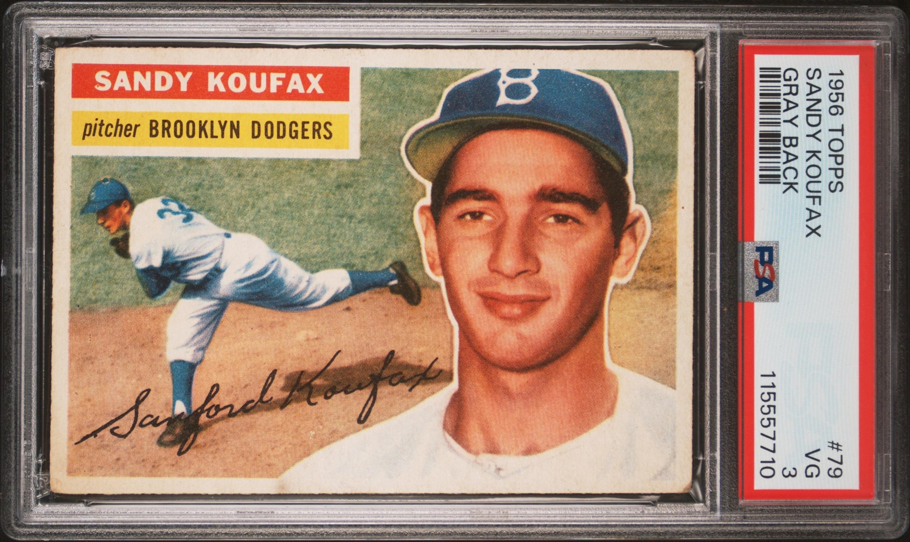 A 1956 Topps Sandy Koufax Baseball Card No. 79 (PSA 3 VG) from The Collection of David Eisenhower