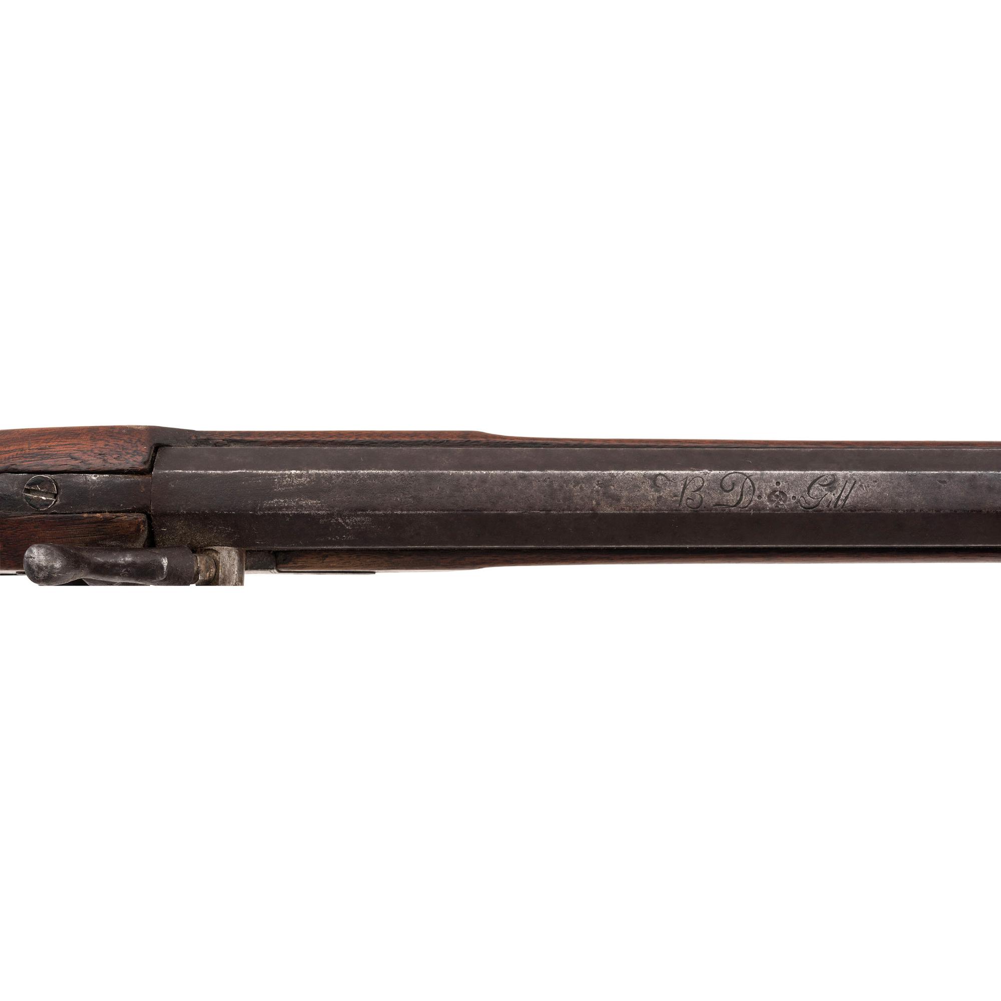 German Silver Mounted Percussion Rifle by B.D. Gill