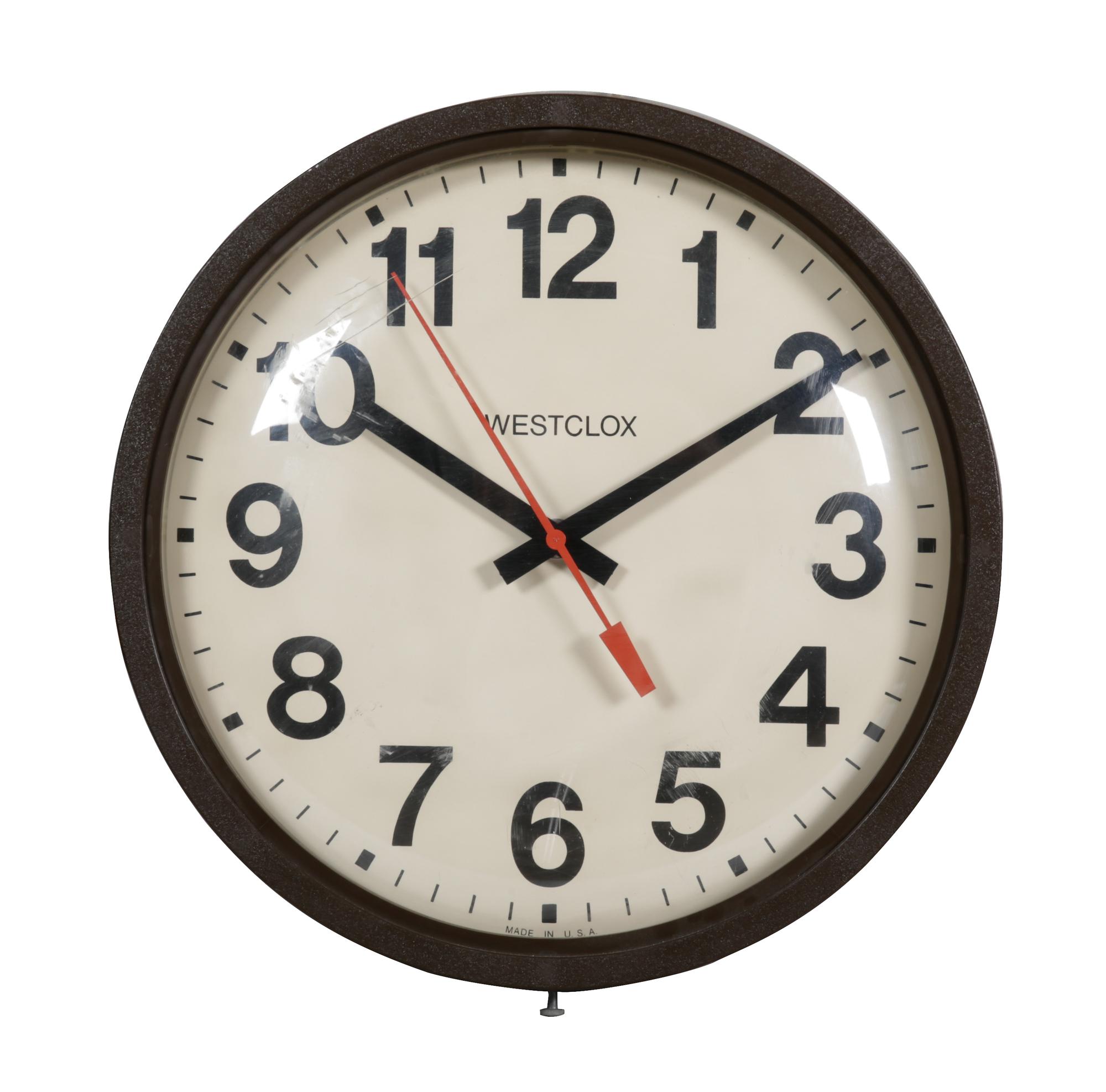 A Westclox Electric Wall Clock Diameter 14 inches.