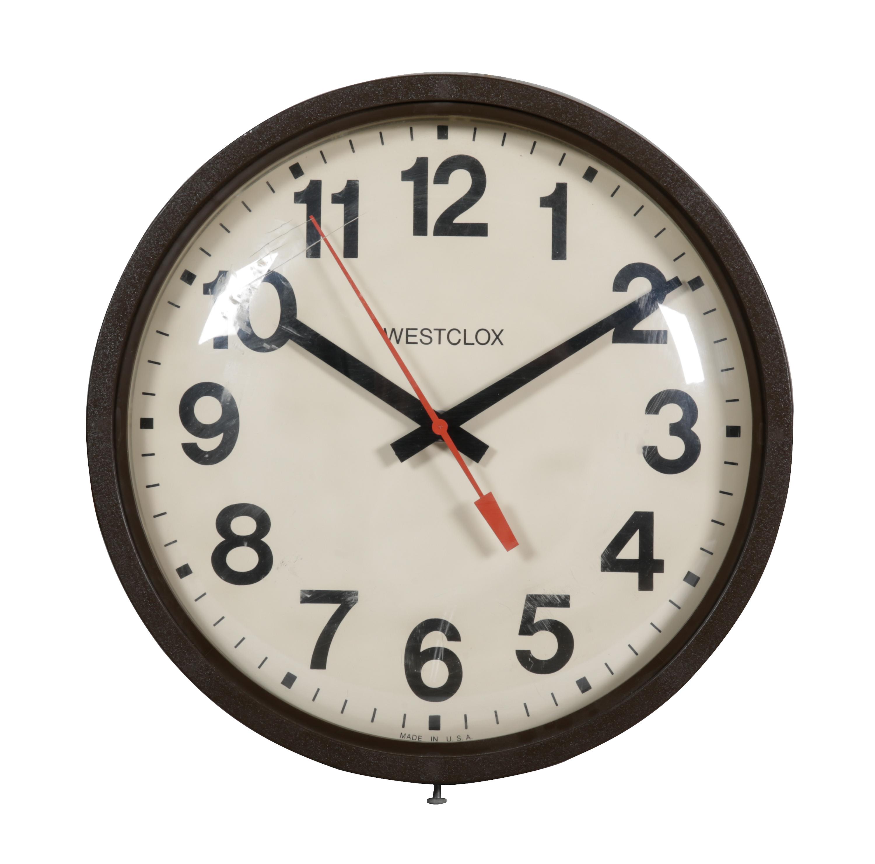 A Westclox Electric Wall Clock Diameter 14 inches.