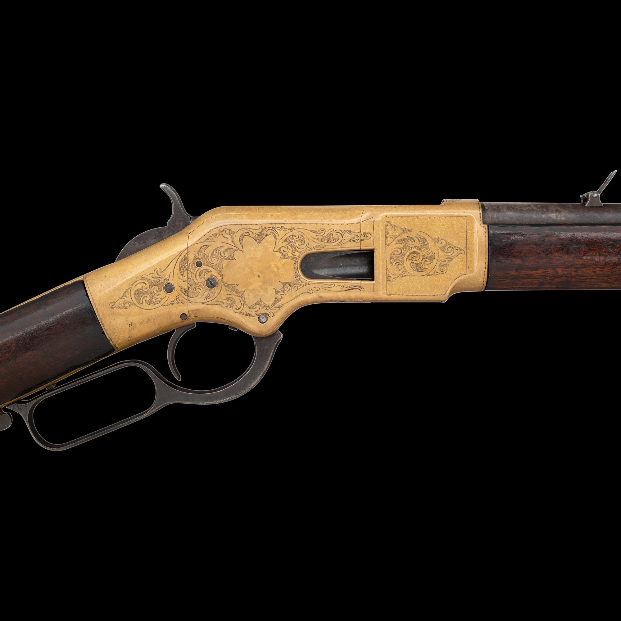 Engraved Winchester Model 1866 Saddle Ring Carbine Attributed to the Ulrich Brothers