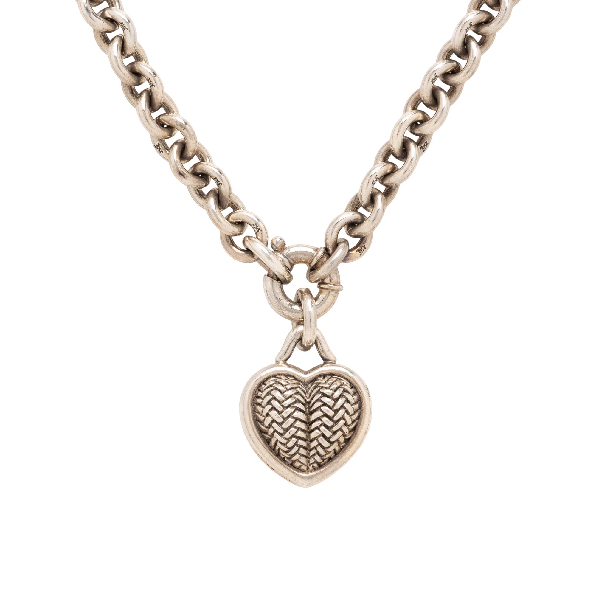 Kieselstein-Cord, Sterling Silver Heart Necklace and Earrings