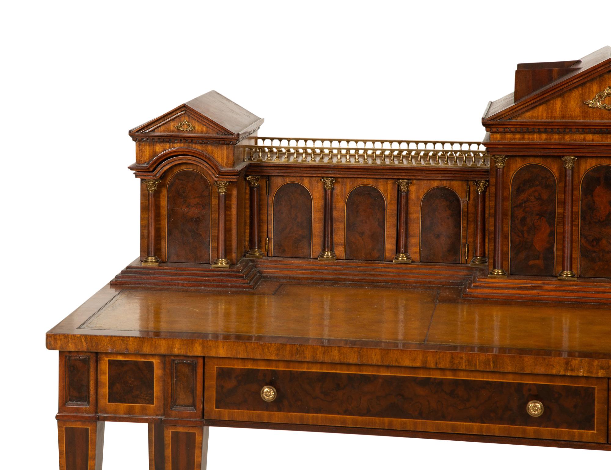 A Maitland-Smith Mahogany Roman Architectural Desk
