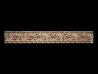 Three 19th/Early 20th Century Textiles: One Brocade Panel, One Ikat Ribbon, One Lace Sample