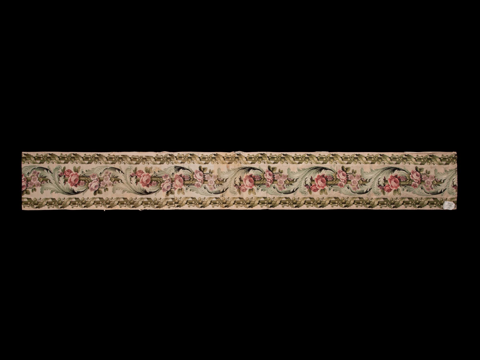 Three 19th/Early 20th Century Textiles: One Brocade Panel, One Ikat Ribbon, One Lace Sample