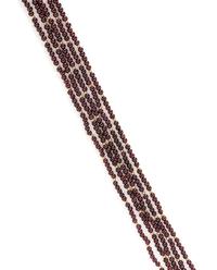 YELLOW GOLD AND MULTISTRAND GARNET BEAD NECKLACE