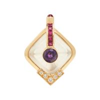 LAGOS, ROCK CRYSTAL QUARTZ AND GEMSTONE BROOCH